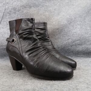 Spring Step Shoes Womens 39 Patrizia Bootie Block Heel Slouchy Leather Fashion